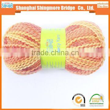 Online Shopping Yarns China Factory Cheapest Price Wholesale High Tenacity Dyed Polyester Yarn Hand Knitting Wave Yarn photo-4