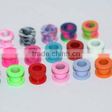 Neon Color Paint Body Jewelry Ear Gauges Flesh Tunnel