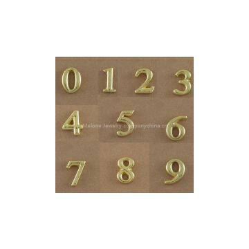 Gold Numbers Floating Charms