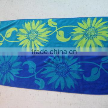 100%cotton Custom logo woven jacquard beach towel