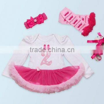 2017 Hot Sell Baby Birthday Party Romper Suit , Cute Cartoon Printing Suit,romper+knee-pad+headband+one Pair of Shoes photo-6