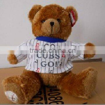 25cm brown plush animal teddy bear with -shirt