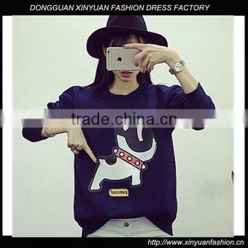 Hot Sale Women Autumn Cartoon Printed Pullover Sweatshirts,Cheap Fashion Crewneck Printed Fleece Sweatshirts for Women