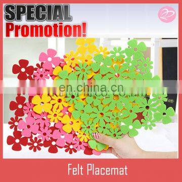 New flower style laser cut felt table mat,hot food table mat