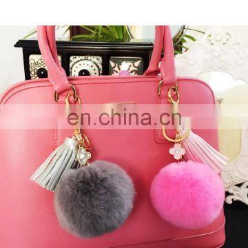 Fox Fur Ball Tassel Keychain For Bag Charms Car Decoration