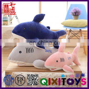 High quality custom made funny comfortable stuffed soft marine shark plush baby toys