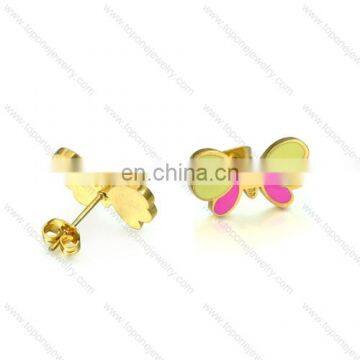 Top quality stainless steel women beautiful butterfly design of earring