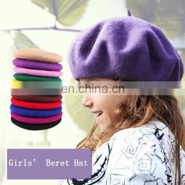 Children Wool French Beret Girl's Artist Hat Classic Kids' Warm Beret Hat