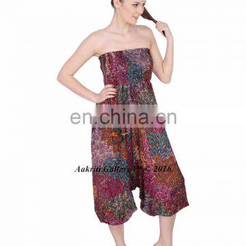 Jumpsuit Harem Pants Beach Harem Pants New Peacock casual dress - ladies cotton dresses - Beach wear