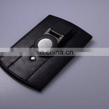 MONEY CLIP CARDS HOLDER LEATHER MONEY BINDER CLIP