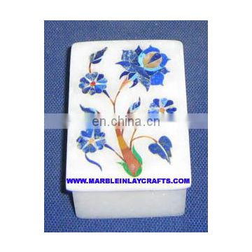 White Marble Inlay Box, Makrana Marble Inlay Box