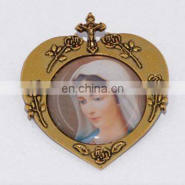 Fashion Metal Label Pin, Heart Shape Religious Lapel Pin photo-3