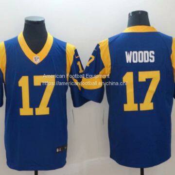 Los Angeles Rams #17 Woods Blue Jersey