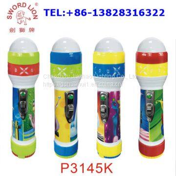 SWORD LION Brand New Design Battery Powered Plastic Led Flashlight Torch Light With Cover