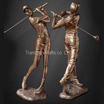 Handcraft Bronze Golf Statue, Lost Wax Casting Bronze Sport Style Statue