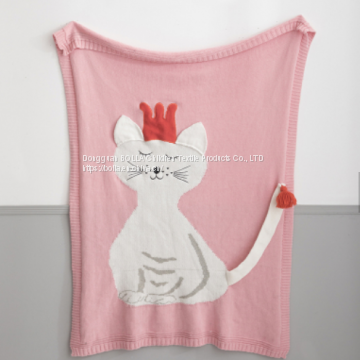Wholesale 100% Cotton Baby Children Knitted Cotton Blanket photo-4