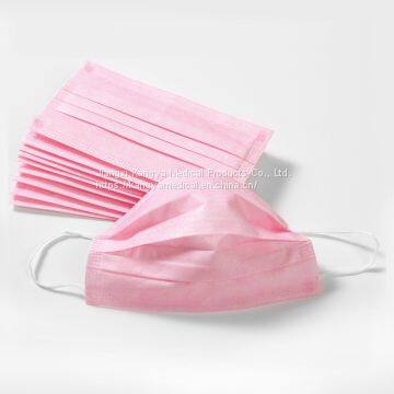 2020 best selling 3 ply non-woven Disposable medical surgical face masks pink