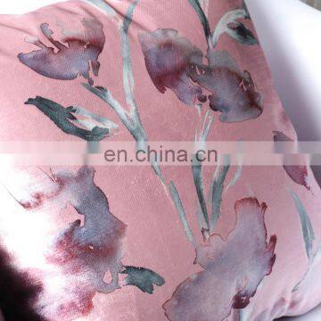Premium Velvet Watercolour Floral Digital Print Cushion Cover for Home Deco photo-5