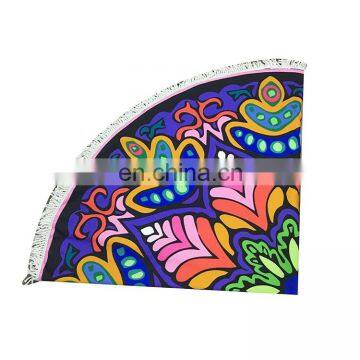 New Arrival Multi Pattern Color Digital Printed Custom Circle Microfiber Towels Turkish Round Beach Towel With Tassels photo-3