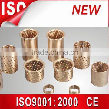 Du self-lubricating copper steel slide bearing ,bimetal flanged guide bush ,Oil grooved brass bushing