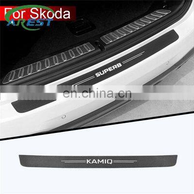 Car trunk decorative protective stickers For Skoda Octavia FABIA KAMIQ KAROQ KODIAQ RAPID SCALA SUPERB accessories styling