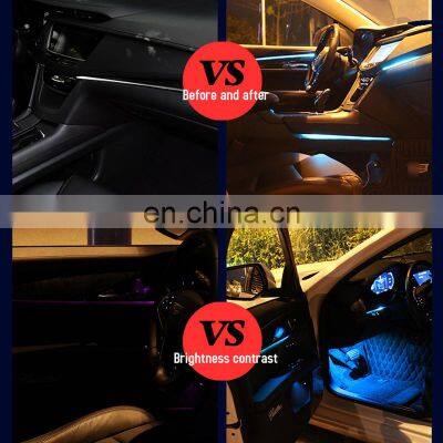 LED Car Interior Ambient Foot Lights 8m 1 in 10 EL Neon Strip Light RGB Multiple Mode App Sound Control Auto Decorative Lamp 12v photo-5
