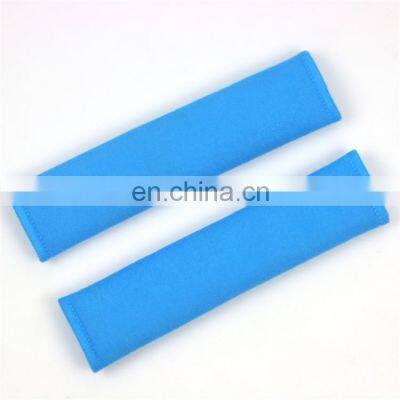 Custom Logo Protector Adjuster Cotton Wool Blue Car Seat Belt Shoulder