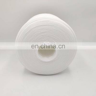 China Factory Hot Selling High Tenacity Raw White Color Dyeing Tube Poly Poly Core Spun Yarn 28 / 2
