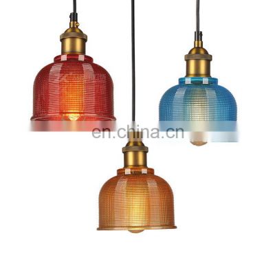 Antique Colorful Modern Hanging Chandeliers Glass Lampshade Pendant Light