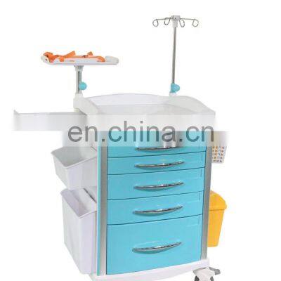 Hot Sale Medical Furniture ABS Emergency Clinic Anesthesia Medicine Transfusion Trolley Cart for Hospital photo-4
