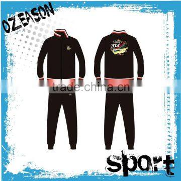 blank 100% polyester silk tracksuit set with fabric sublimation wholesale to oversea