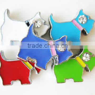 2015 hot sale dog puppy animal metal bead diy 8mm slide charm