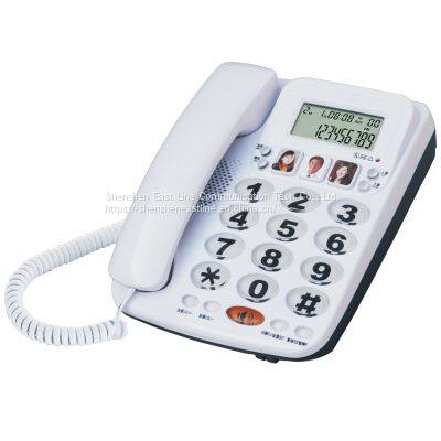 Landline Phone Analog Telephone with Display & Shinny Surface