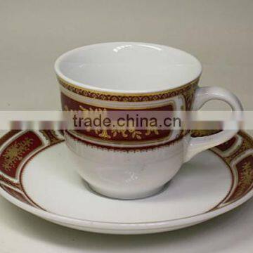 Custom Printed Ceramic Coffee&tea Set,porcelain Cup&saucer,royal Porcelain Cup and Saucer