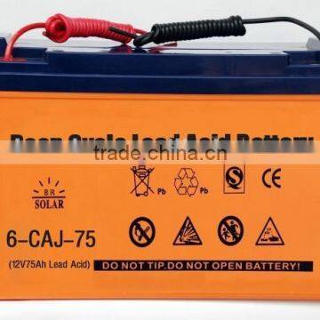 Maintenance Free Deep Cycle 75A 12V Gelled Solar Battery