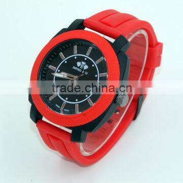 Cool design bright color people's alloy and silicone strap watch