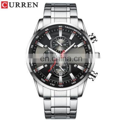 CURREN 8351 Mens Watch Big Dial Waterproof Japan Quartz Stainless Steel Calendar Men's Quality Wrist Watches