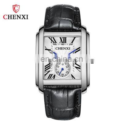 CHENXI 8216 Quartz Movement Rectangle Watch Classic Leather Own Brand Watches relojes de mano para hombre