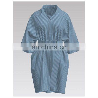 2022 Hot Sale Blue Stripe COTTON NYLON Yarn-dyed Fabric for Shirt photo-5