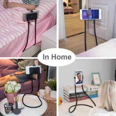 Flexible Advanced Aluminum Magnetic Lazy Neck Phone Holder Stand Long Arm Mobile Smartphone Bracket for Bed Customized LOGO Available photo-4