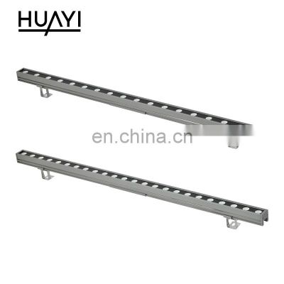 HUAYI Modern RGB Decorative IP65 Waterproof 18w 24w 36w 48w Outdoor Building LED Linear Wall Washer