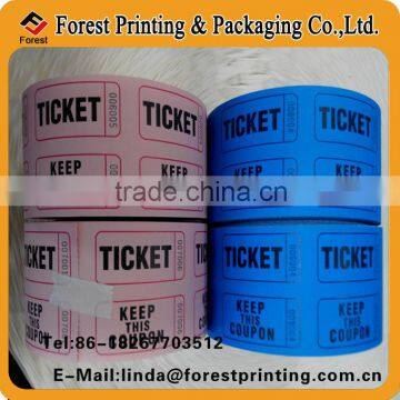 1000pcs per roll double coupon ticket treat raffle ticket