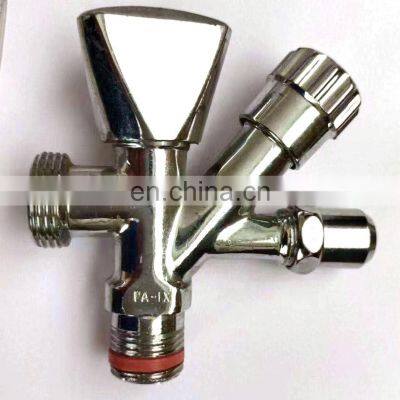 Promotional High Quality Custom Brass Four Ways Cross Union extension Radiator Check Angle Valve