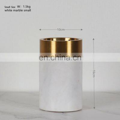 Stone Crafts Flower Vase Decorative Modern Wholesale Sublimation De Luxe Moderne Morden Stone Marble Vases For Home Decor photo-2
