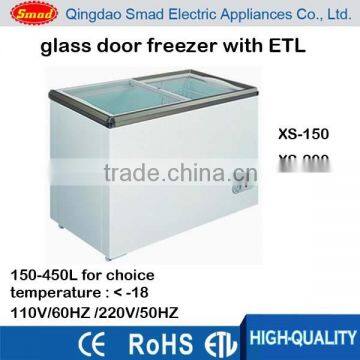 110V sliding glass door chest freezer mini chest freezer with ETL