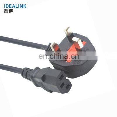 Good quality best price pvc jacket ac three pin plug power cable uk power cord supply with plug 3 pin