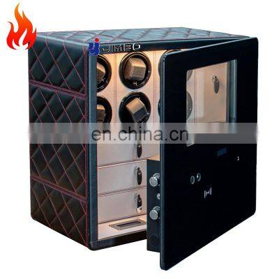 Jimbo china modern luxury leather 12 slots automatic gyro rotating motor watch winder safe box