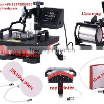 6in1 Combo Heat Press T-shirt Dual Digital Transfer Multifunction Sublimation Machine T-Shirt /Mug /Hat /Plate 110