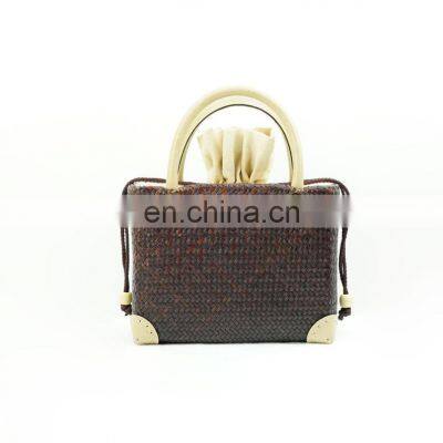 Handmade Seagrass Handbag Handwoven Draw String Straw Woven Tote Bag High Quality Wholesale