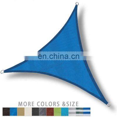 Factory low price 12*12*12ft triangle virgin HDPE sun shades sail for outdoor canopy awning